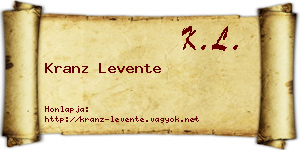 Kranz Levente névjegykártya